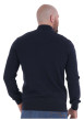 Thumbnail Sweat zippé en coton mélangé marine uni avec une coupe droite - Image 2
