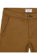Thumbnail Chino en coton mélangé camel uni avec une coupe droite et des passants - Image 3