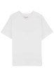 Thumbnail T-shirt en coton blanc uni avec une coupe droite et un col v