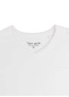 Thumbnail T-shirt en coton blanc uni avec une coupe droite et un col v - Image 3