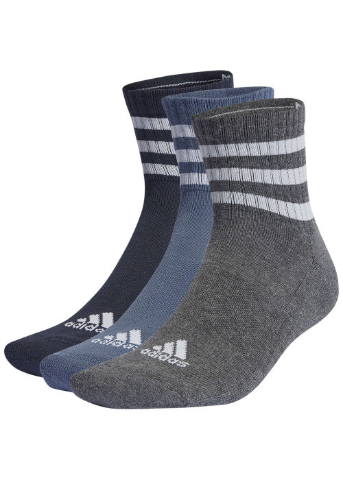 Lot de 3 paires de chaussettes basses multicolores rayées avec logo sur le bout