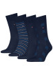Thumbnail Lot de 4 paires de chaussettes hautes en coton mélangé marine à motifs