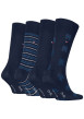 Thumbnail Lot de 4 paires de chaussettes hautes en coton mélangé marine à motifs - Image 2