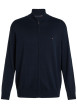 Thumbnail Gilet Grande Taille en better coton initiative marine uni droit à col camionneur