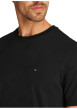 Thumbnail T-shirt en coton régénératif noir uni droit à col rond avec logo brodé - Image 3