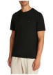 Thumbnail T-shirt en coton régénératif noir uni droit à col rond avec logo brodé - Image 4