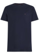 Thumbnail T-shirt en coton régénératif marine uni droit à col rond et logo