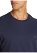 Thumbnail T-shirt en coton régénératif marine uni droit à col rond et logo - Image 3