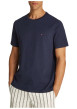 Thumbnail T-shirt en coton régénératif marine uni droit à col rond et logo - Image 4