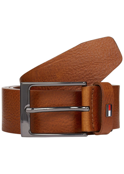 Ceinture Layton en cuir camel unie texturée avec boucle à ardillon
