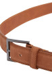 Thumbnail Ceinture Hudson Nubuck en cuir camel unie lisse avec boucle et surpiqûres - Image 2