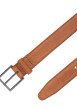 Thumbnail Ceinture Hudson Nubuck en cuir camel unie lisse avec boucle et surpiqûres - Image 3