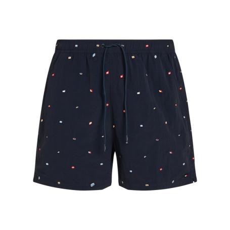 Short de bain marine avec drapeaux brodés...