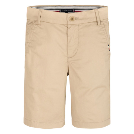 Short Chino en coton beige uni avec poches à...