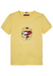 Thumbnail T-shirt en coton régénératif jaune uni droit à col rond et manches courtes