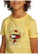 Thumbnail T-shirt en coton régénératif jaune uni droit à col rond et manches courtes - Image 3