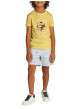 Thumbnail T-shirt en coton régénératif jaune uni droit à col rond et manches courtes - Image 4