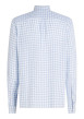 Thumbnail Chemise en lin ciel vichy à coupe droite, col américain et manches longues - Image 2
