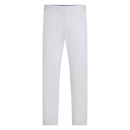 Chino en coton blanc uni à coupe slim et poches...