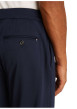 Thumbnail Chino marine uni à coupe ajustée, plis marqués avec cordon, zip et bouton - Image 4