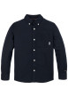 Thumbnail Chemise marine unie à coupe droite, col américain et à manches longues