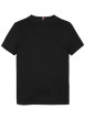 Thumbnail T-shirt en coton régénératif noir uni à coupe droite, col rond et logo - Image 2