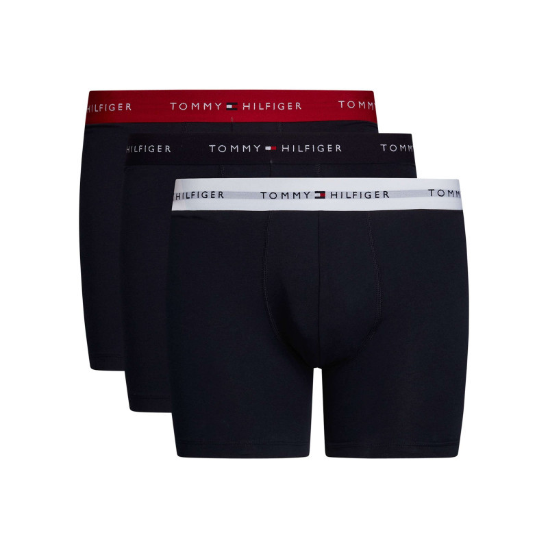 Tommy Hilfiger - Lot De 3 Boxers Longs En Coton Régénératif Nuit Unis à Taille élastiquée - Nuit