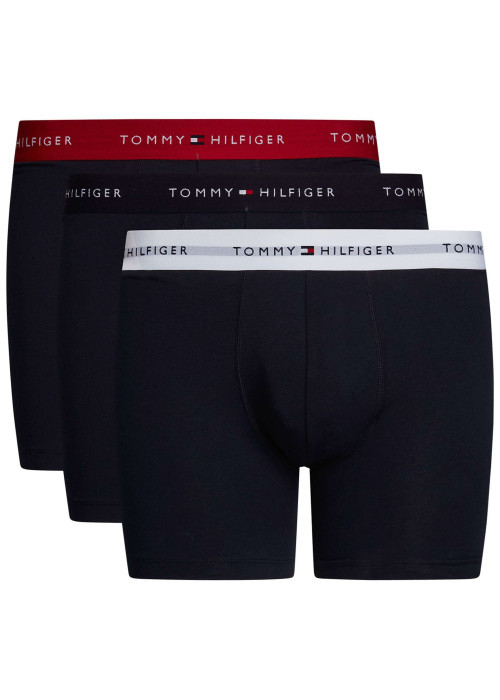 Lot de 3 Boxers longs en coton régénératif nuit unis à taille élastiquée