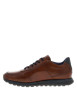 Thumbnail Sneakers en cuir cognac à semelle grise avec lacets plats bleus - Image 2