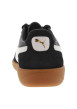 Thumbnail Tennis en cuir noires à semelle marron avec lacets plats et logo blanc et doré - Image 6