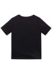 Thumbnail T-shirt manches courtes noir en coton à coupe droite avec logo blanc et col rond - Image 2