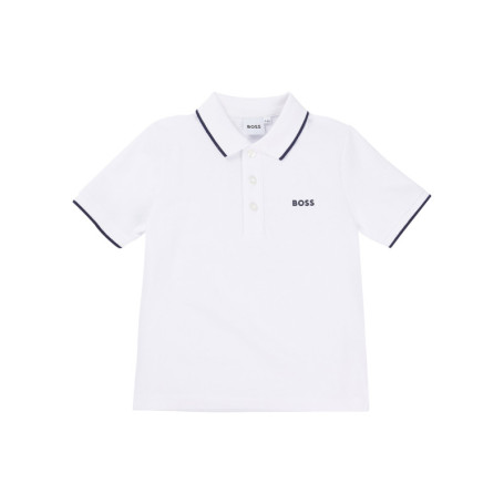 Polo en coton blanc en maille piquée à coupe...