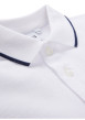 Thumbnail Polo en coton blanc en maille piquée à coupe droite avec logo bleu marine - Image 4