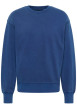 Thumbnail Sweat Auburn en coton bleu uni à coupe droite, col rond et bord-côte