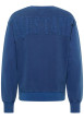 Thumbnail Sweat Auburn en coton bleu uni à coupe droite, col rond et bord-côte - Image 2
