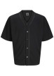 Thumbnail T-shirt noir uni avec une coupe droite à col v et des manches courtes