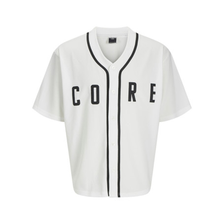 T-shirt blanc uni avec une coupe droite à col v...