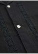 Thumbnail Chemise noire unie avec une coupe droite à col français et des boutons - Image 2