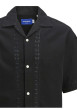 Thumbnail Chemise noire unie avec une coupe droite à col français et des boutons - Image 3