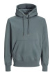 Thumbnail Sweat à capuche en coton mélangé bleu uni avec une coupe droite