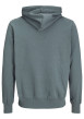 Thumbnail Sweat à capuche en coton mélangé bleu uni avec une coupe droite - Image 2