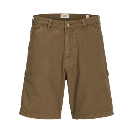 Short en coton camel uni avec une coupe droite...