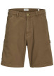 Thumbnail Short en coton camel uni avec une coupe droite et des passants