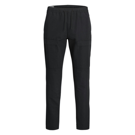 Jogging cargo noir uni avec une coupe droite et...