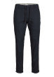 Thumbnail Chino en coton nuit uni avec une coupe droite et des passants pour ceinture