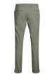 Thumbnail Chino en coton kaki uni avec une coupe droite et des passants pour ceinture - Image 2