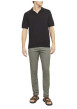 Thumbnail Chino en coton kaki uni avec une coupe droite et des passants pour ceinture - Image 3