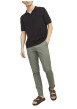 Thumbnail Chino en coton kaki uni avec une coupe droite et des passants pour ceinture - Image 5