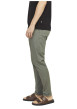 Thumbnail Chino en coton kaki uni avec une coupe droite et des passants pour ceinture - Image 6