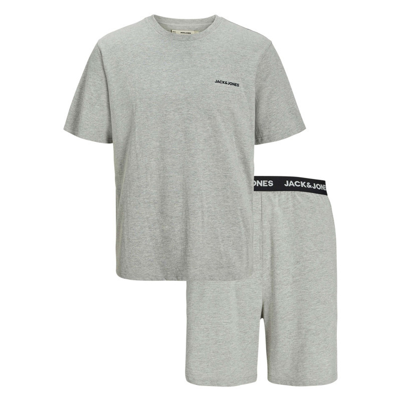 Jack & Jones - Pyjama Court Gris Uni Avec Une Coupe Droite Et Une Taille élastiquée - Gris Jack & Jones - Pyjama Court Gris Uni Avec Une Coupe Droite Et Une Taille élastiquée - Gris